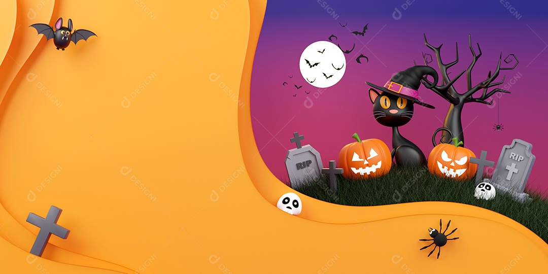 Ilustração de design de abóbora assustadora feliz dia das bruxas