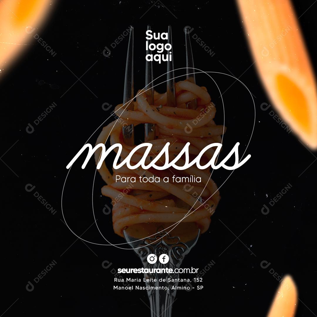 Social Media Culinária Gastronômica Massa Para Toda Família PSD Editável