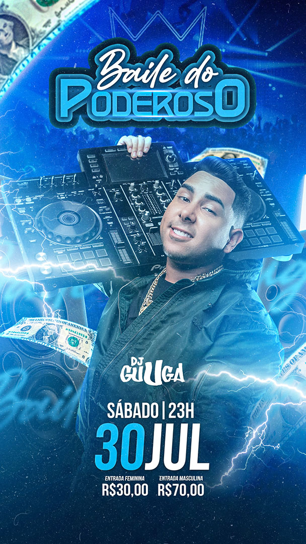 Motion Flyer Story Baile do Poderoso Dj Guuga Social Media After Effects AEP Editável