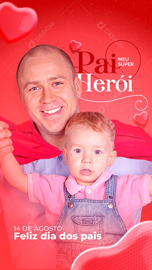 Story Pai meu Superhero Happy Father's Day August 14 Social Media Editable PSD