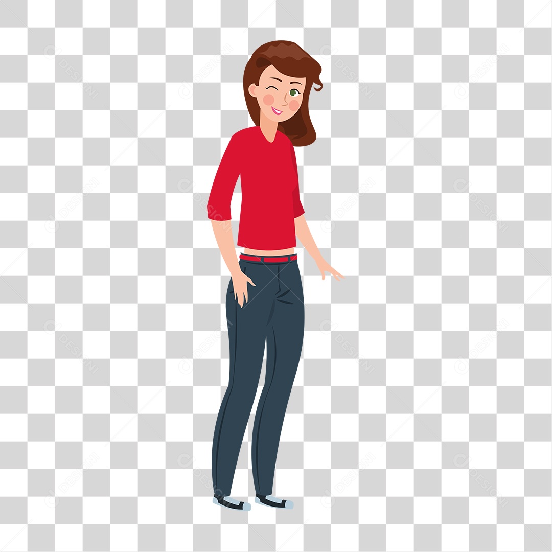 Blinking Woman Drawing PNG Transparent