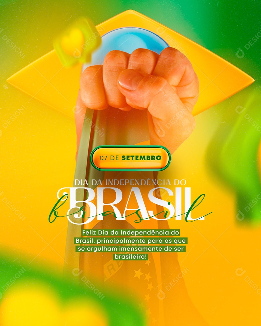 Orgulham imensamente de ser brasileiro Dia da Independência do Brasil Social Media PSD Editável