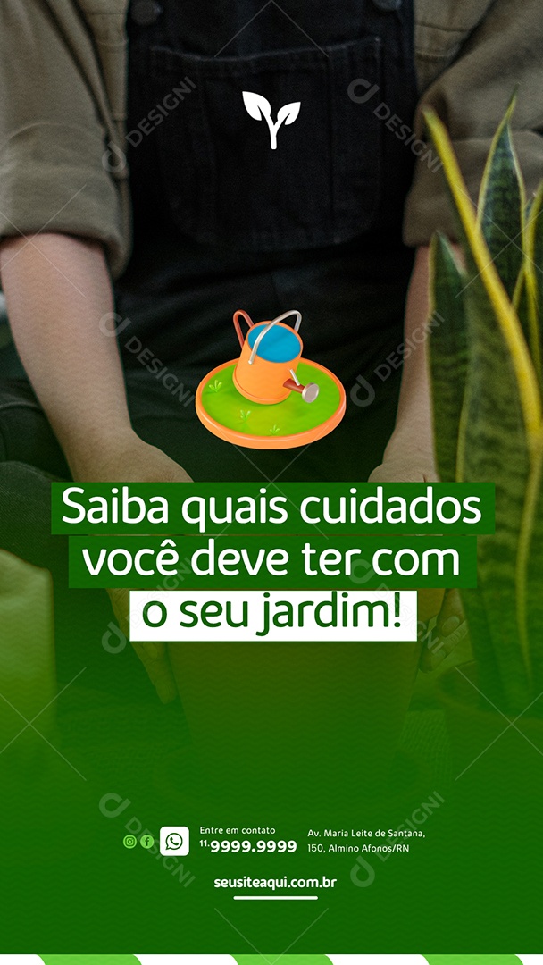 Story Saiba quais cuidados você deve ter com seu jardim Jardinagem Social Media PSD Editável