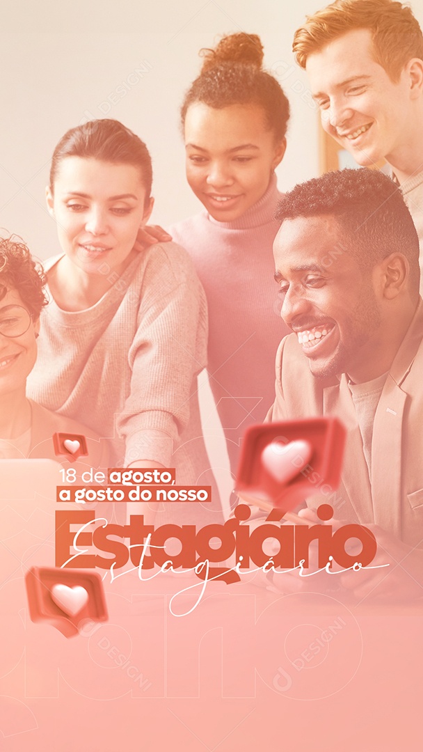 Dia do Estagiário 18 de Agosto Social Media PSD Editável