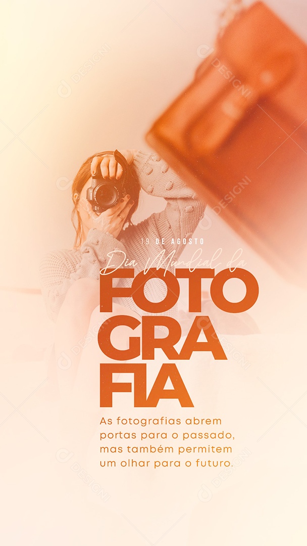 Story As fotografia abrem portas para o passado Dia Mundial Da Fotografia Social Media PSD Editável