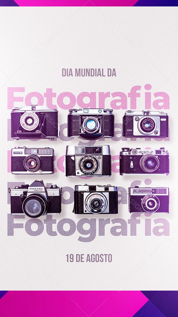 Story Dia Mundial da Fotografia 19 de Agosto Social Media PSD Editável