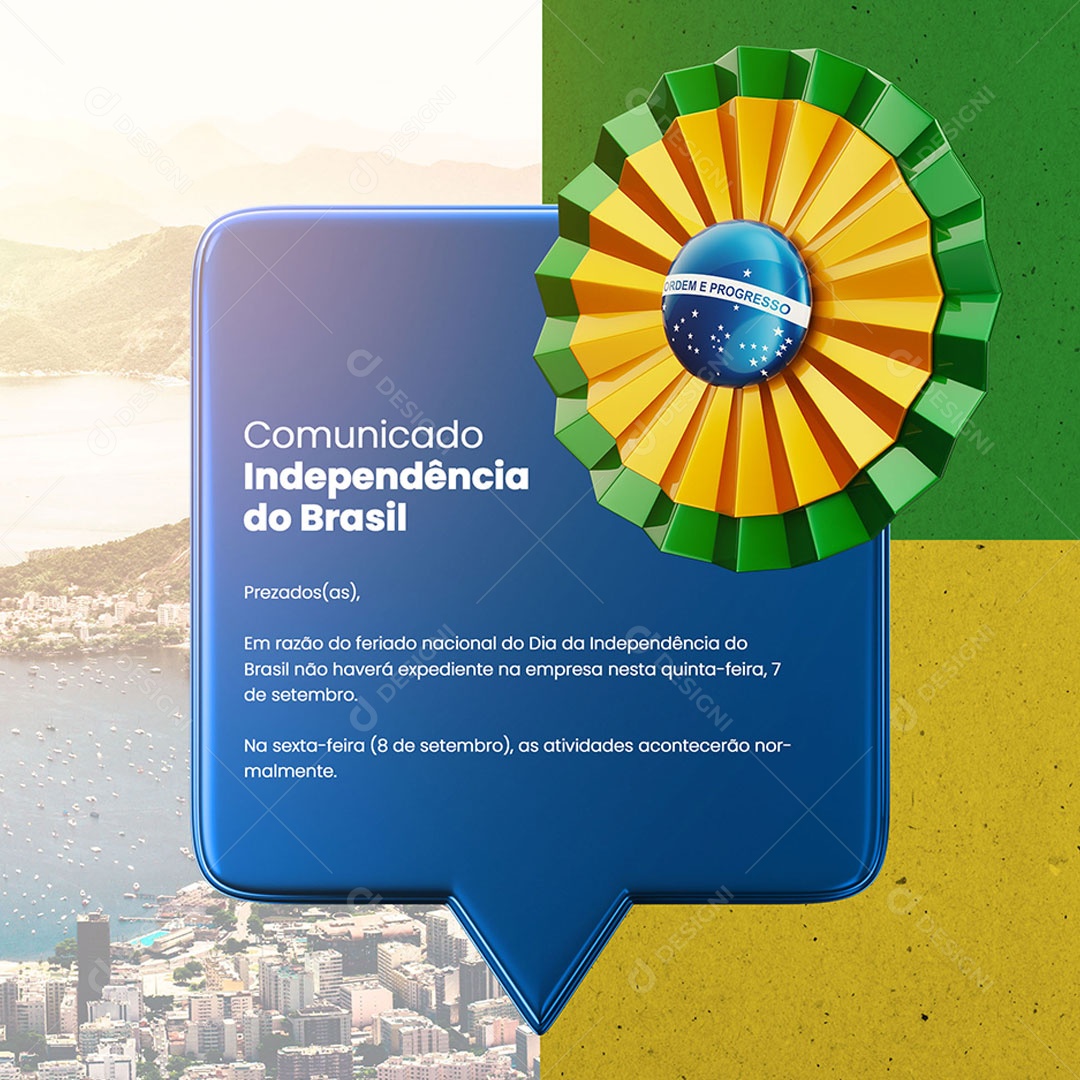 Social Media Comunicado Independência do Brasil PSD Editável