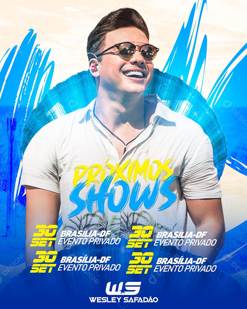 Flyer Próximos Shows Wesley Safadão Social Media PSD Editável download Designi