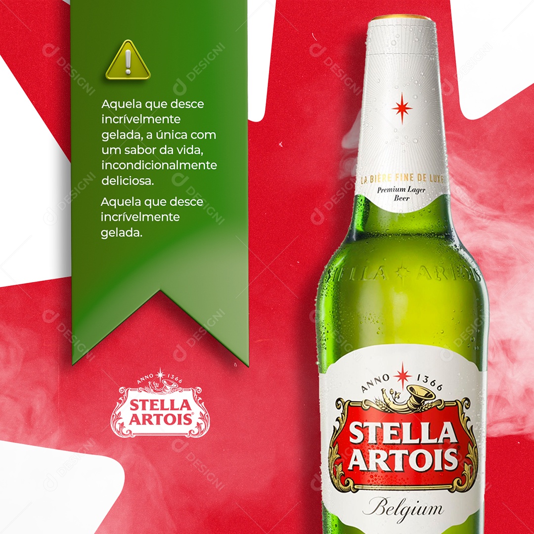 Aquela que desce incrívelmente gelada Stella Cervejas Distribuidora Social Media PSD Editável