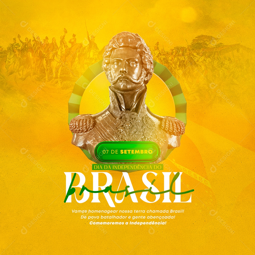 Social Media Vamos homenagear nossa Terra Brasil Dia da Independência do Brasil PSD Editável