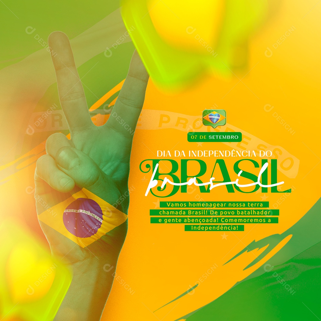 Vamos homenagear nossa Terra Chamada Brasil Dia da Independência Social Media PSD Editável