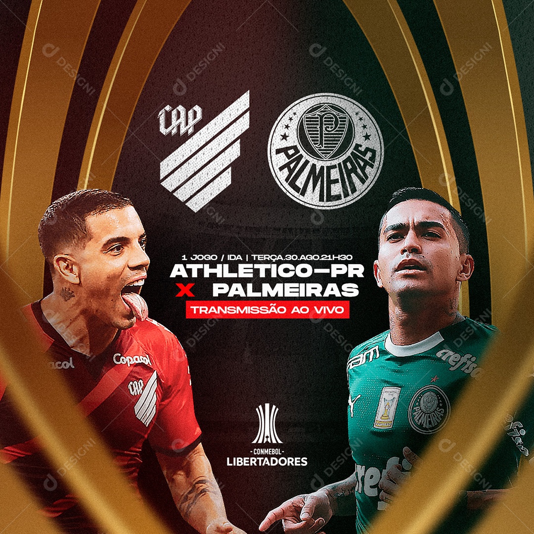 Futebol Athletico Paranaense vs Palmeiras Semifinal da Copa Libertadores Social Media PSD Editável