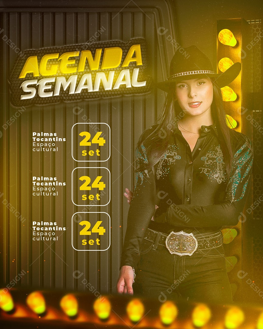 Flyer Show Agenda Semanal Ana Castela Social Media PSD Editável