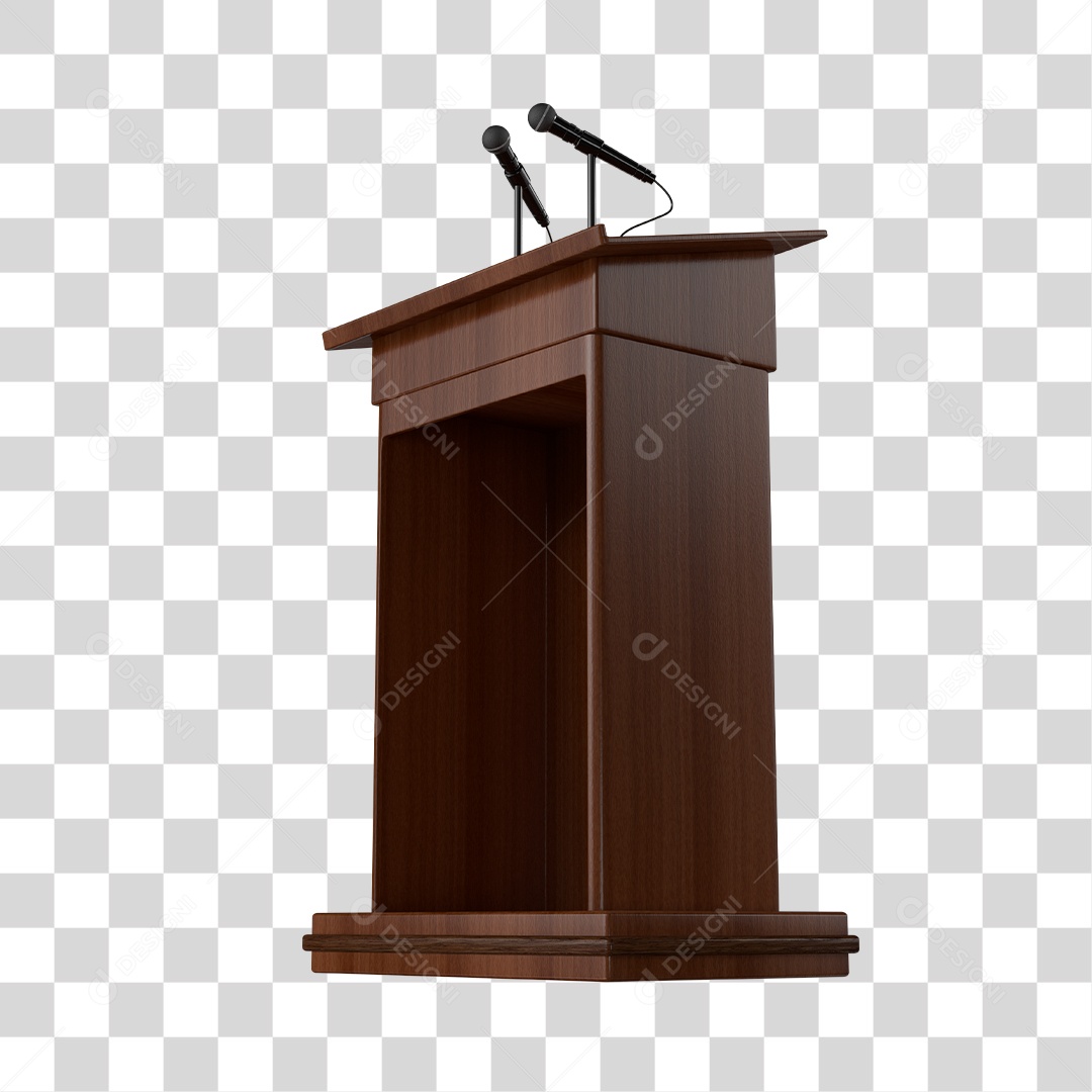 Wooden podium Element 3D Transparent PNG