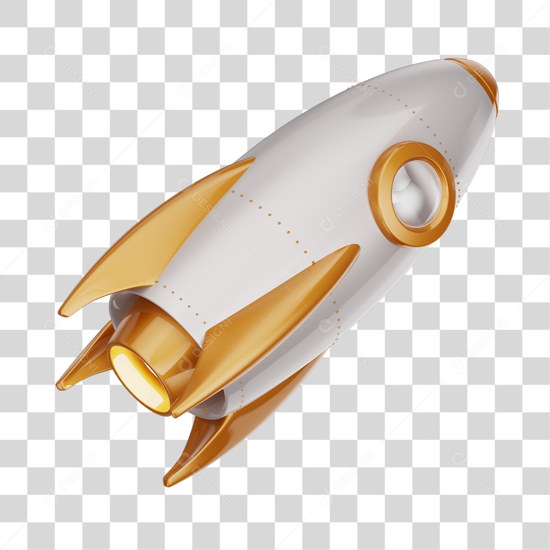 Foguete 3D Rocket PNG Transparente