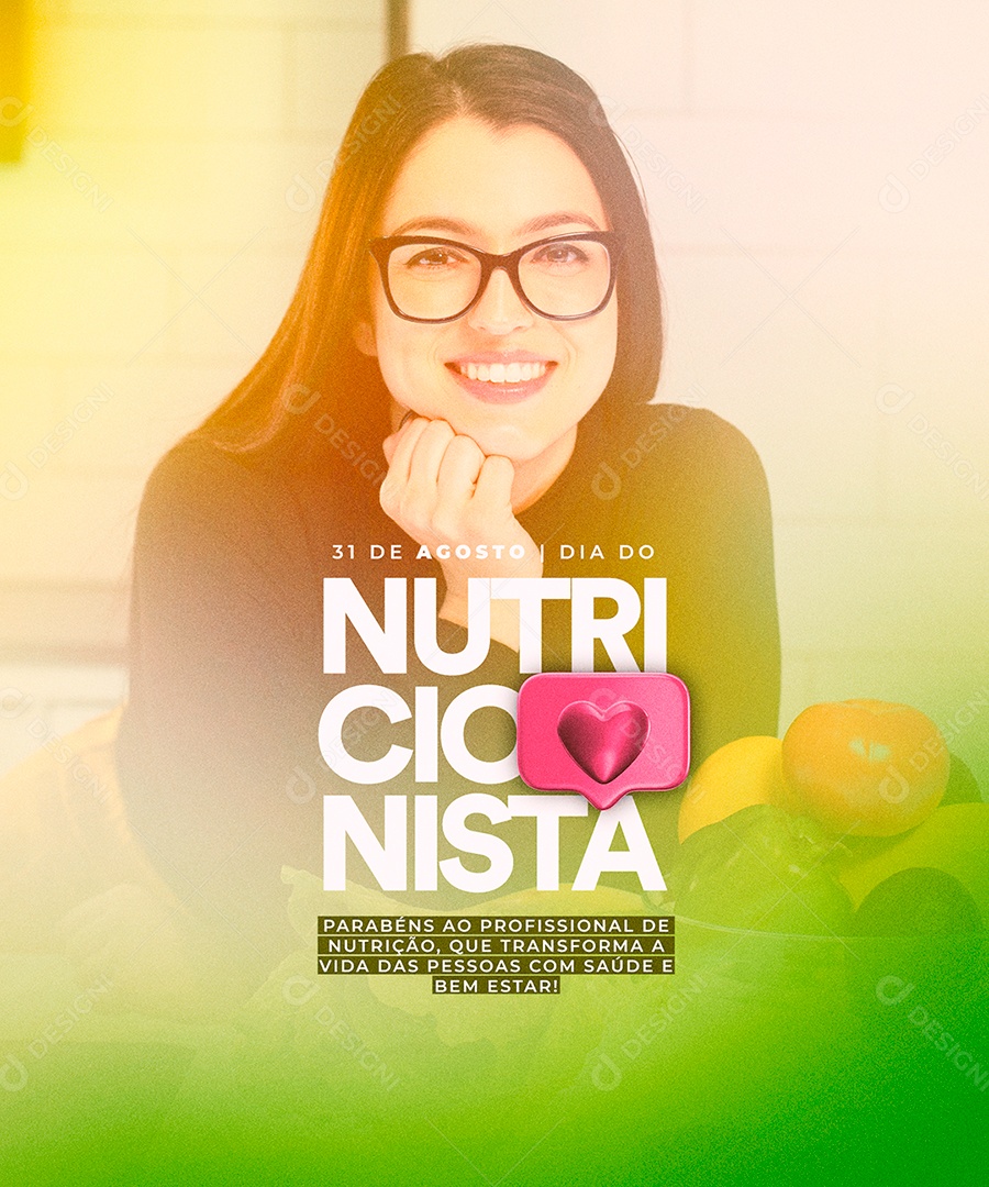 Parabéns ao Profissional de Nutrição Dia do Nutricionista Social Media PSD Editável