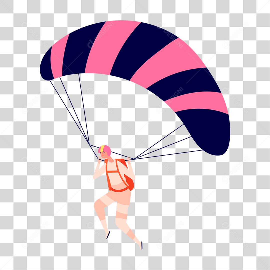 Paraquedismo De Personagem Masculina Caindo Com Conjunto Vetor De