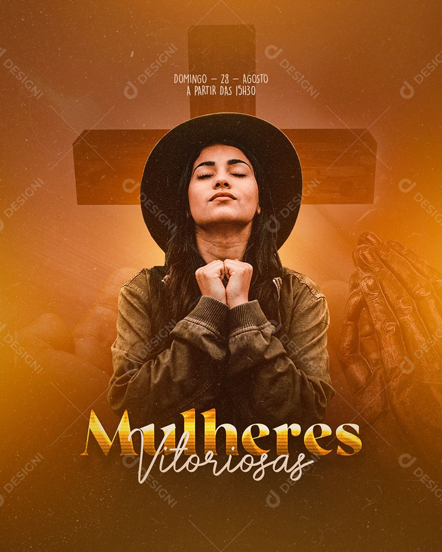 Flyer Gospel Mulheres Vitoriosas Social Media PSD Editável