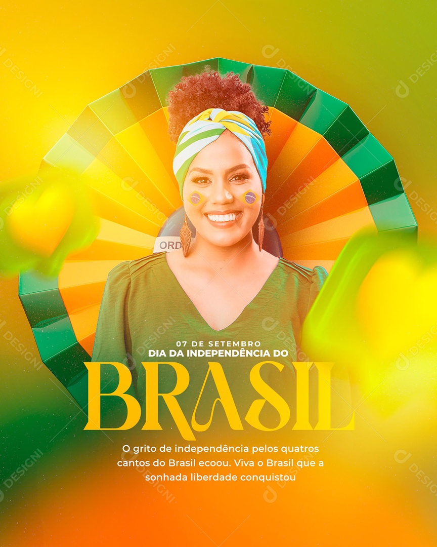 The cry of Independence from the four corners of Brazil Independence Day of Brazil Social Media PSD Editable