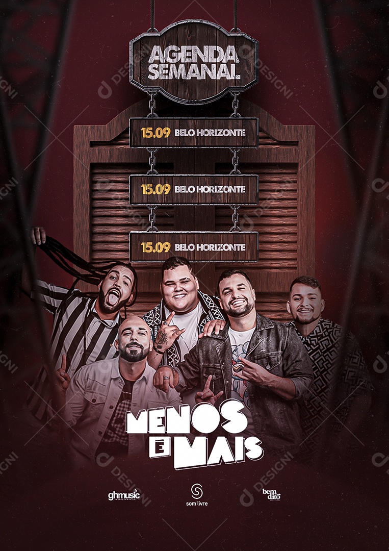 Agenda Semanal Menos é mais Flyer Social Media PSD Editável