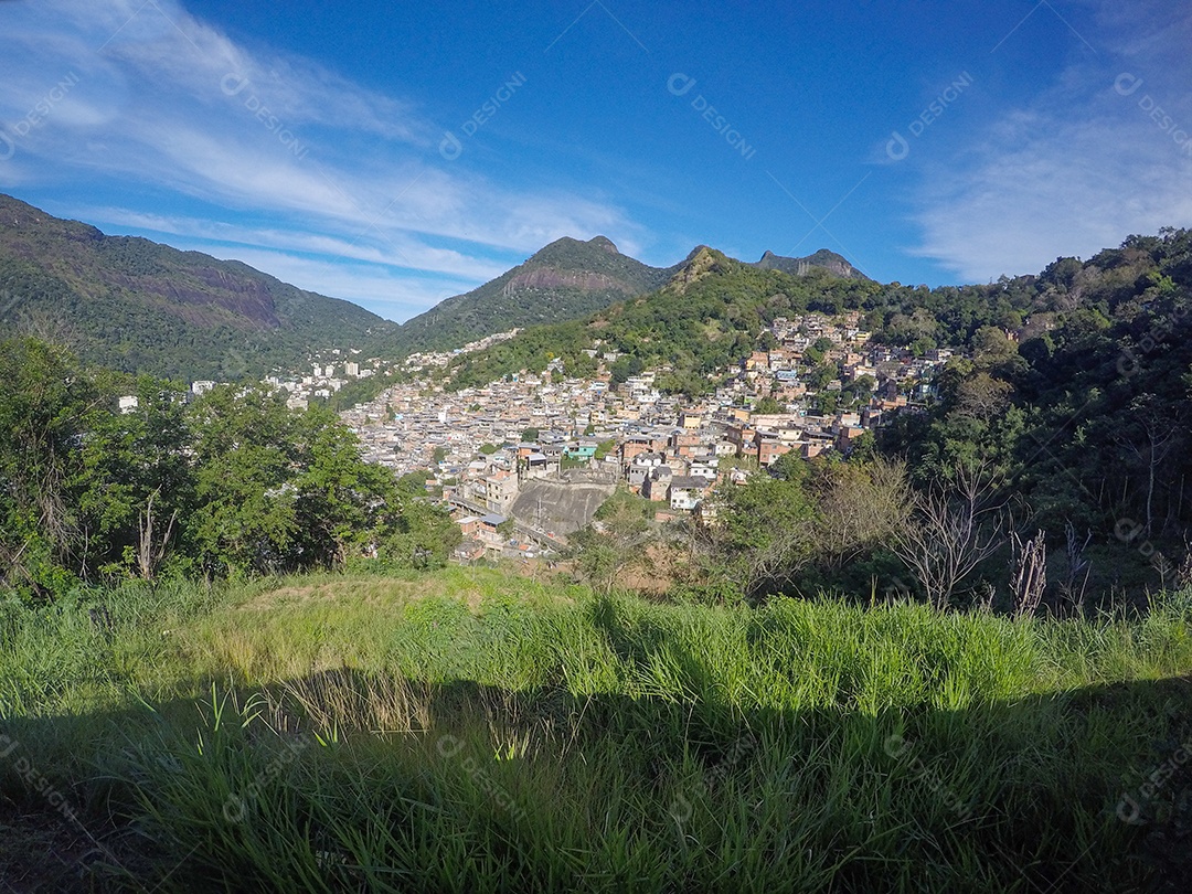 Paisagem do topo do morro do Borel no Rio de Janeiro Brasil.