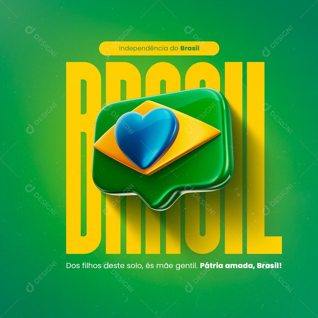 Feliz Dia da Independência do Brasil 07 de Setembro Social Media PSD Editável