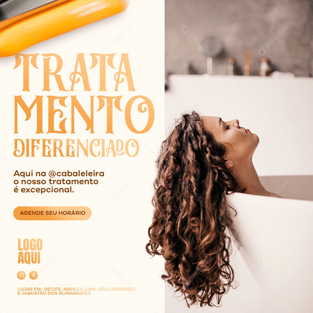 Differentiated treatment Cabelereira Social Media Editable PSD