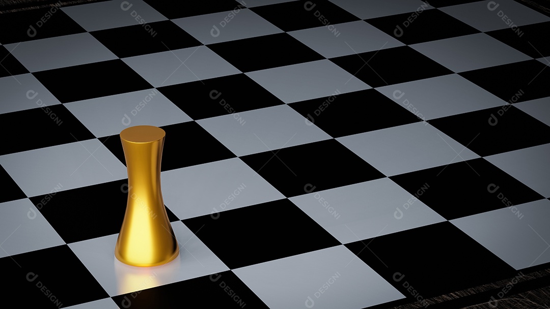 Gold chess battle, chess victory, chess concept, 3d illustration 3d rendering