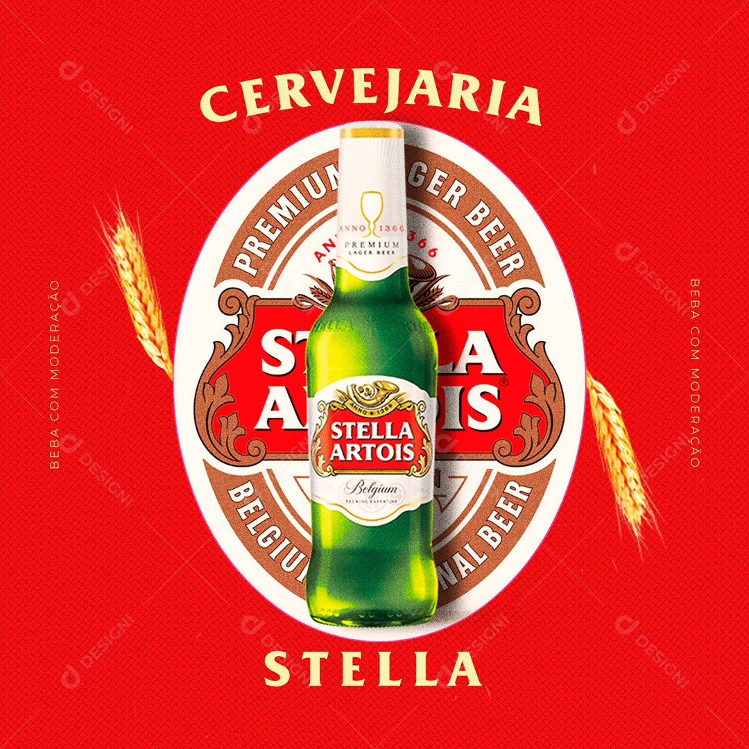 Cervejaria Stella Artois Distribuidora Social Media PSD Editável