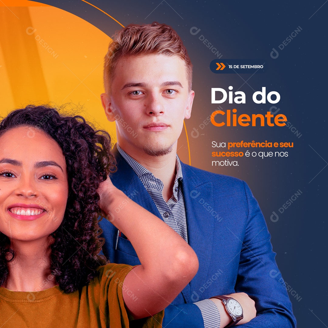 Feliz Dia do Cliente 15 de Setembro Social Media PSD Editável