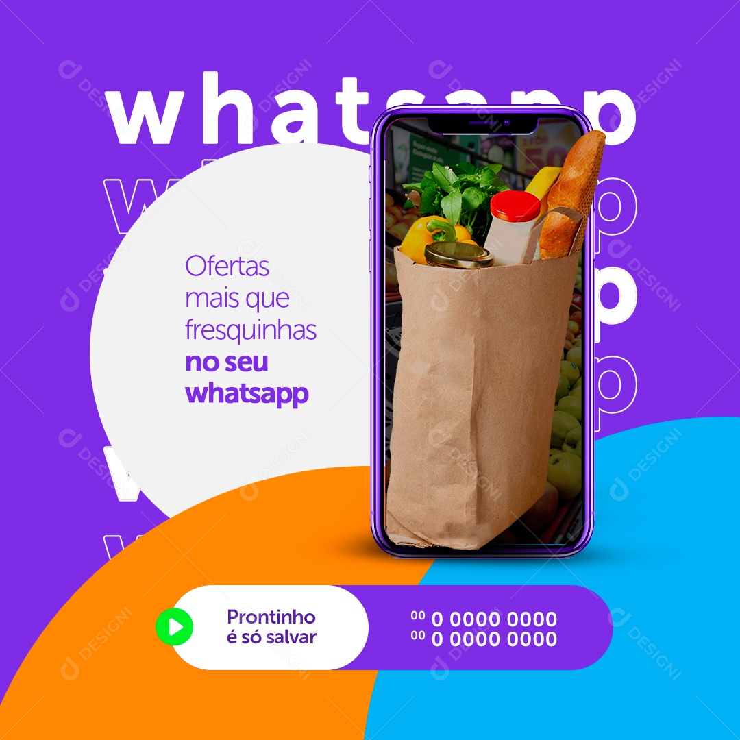 Social Media Supermarket Fresher offers on your Whatsapp Editable PSD