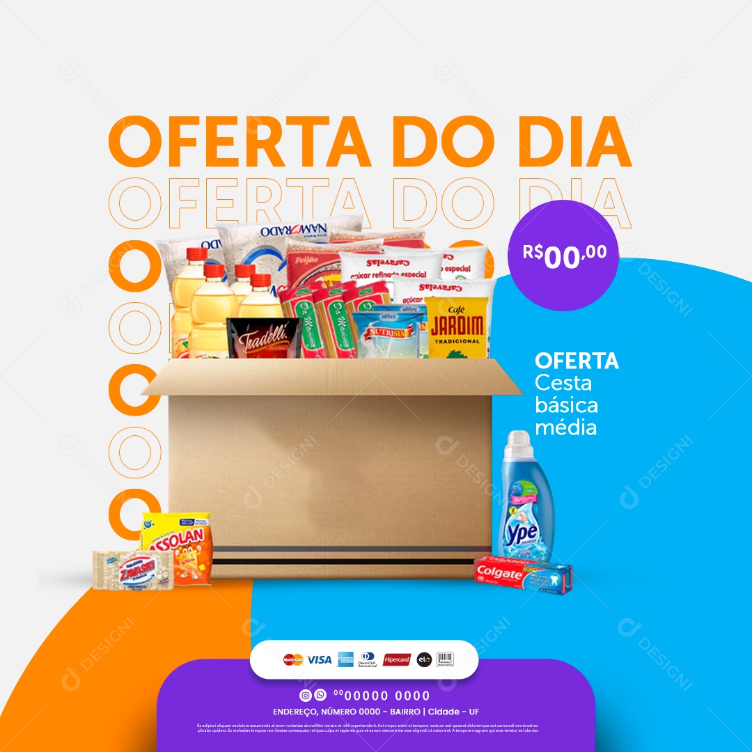 Social Media Supermercado Oferta do Dia PSD Editável