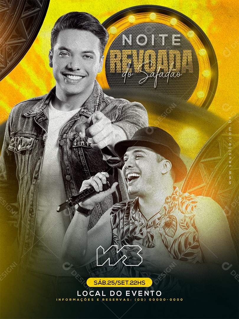 Noite Revoada do Safadão Ws Wesley Safadão Flyer Social Media PSD Editável