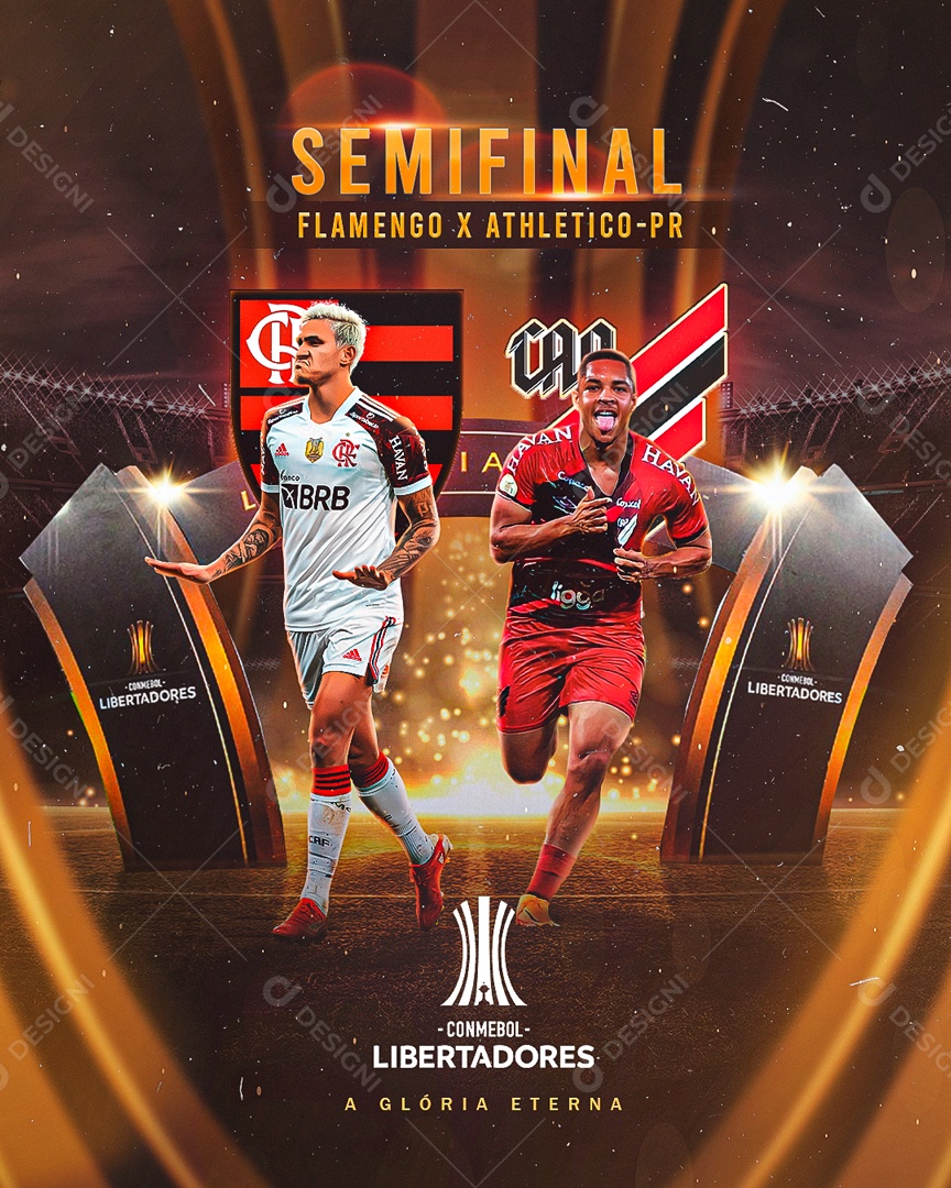 Flyer Semi Final Libertadores Flamengo Social Media PSD Editável