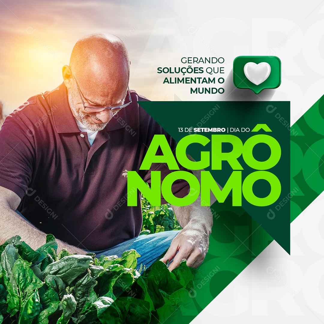 Gerando soluções que Alimentam o Mundo Dia do Agrônomo Social Media PSD Editável