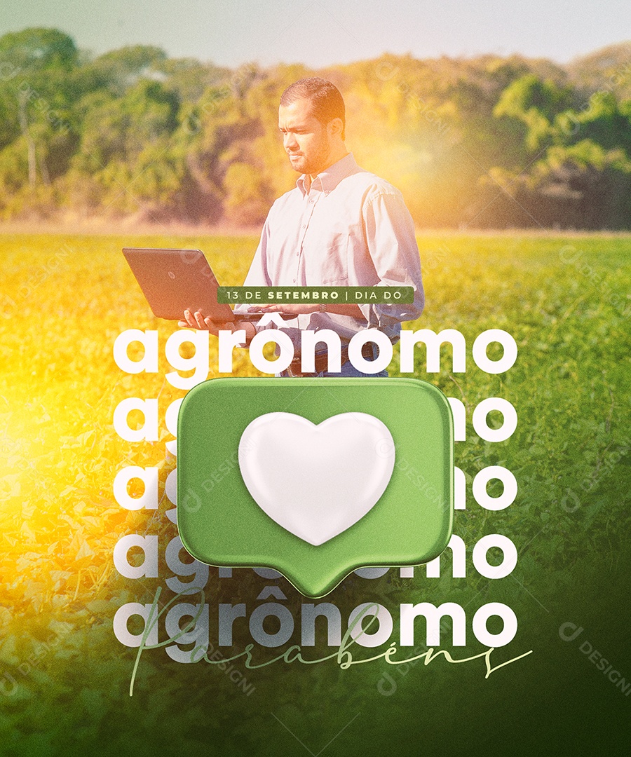 Parabéns Dia do Agrônomo 13 de setembro Social Media PSD Editável