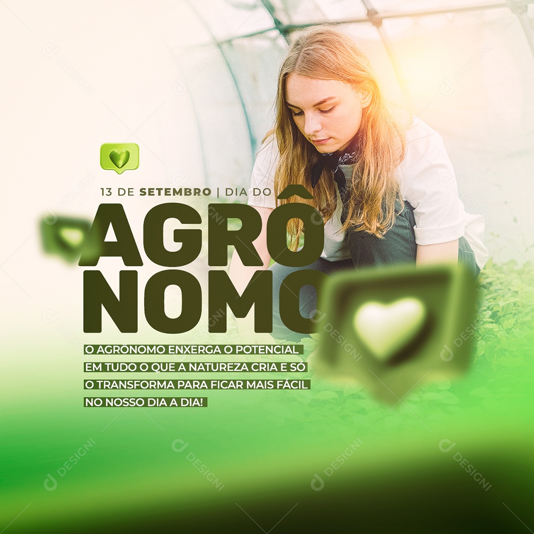 O agrônomo enxerga o Potencial 13 de Setembro Dia do Agrônomo Social Media PSD Editável