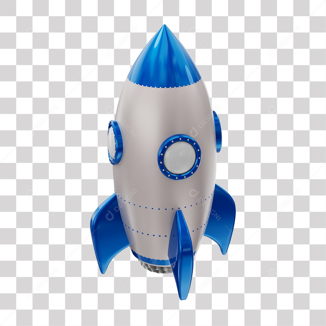 Foguete D Rocket Azul E Branco PNG Transparente Download Designi