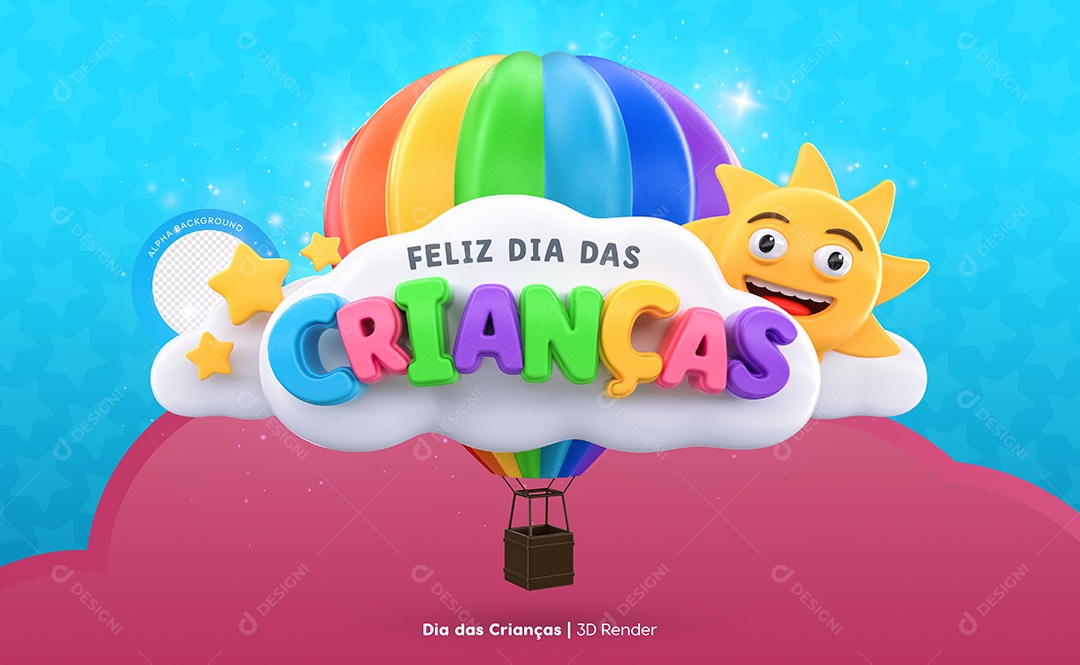 Feliz Dia Das Crianças Selo 3d Para Composição Psd Download Designi 5323