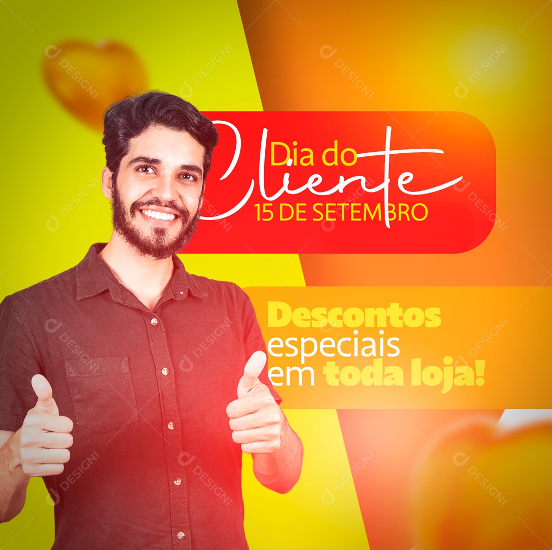 Social Media Dia do Cliente 15 de Setembro Ofertas Incríveis PSD Editável