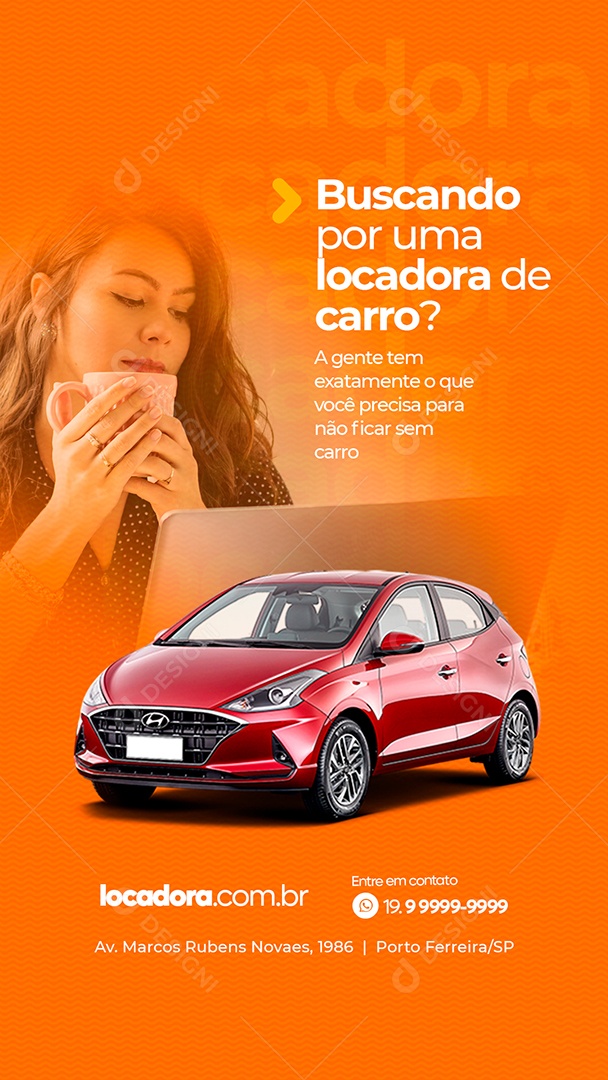 Story Buscando por uma Locadora de Carro Social Media PSD Editável