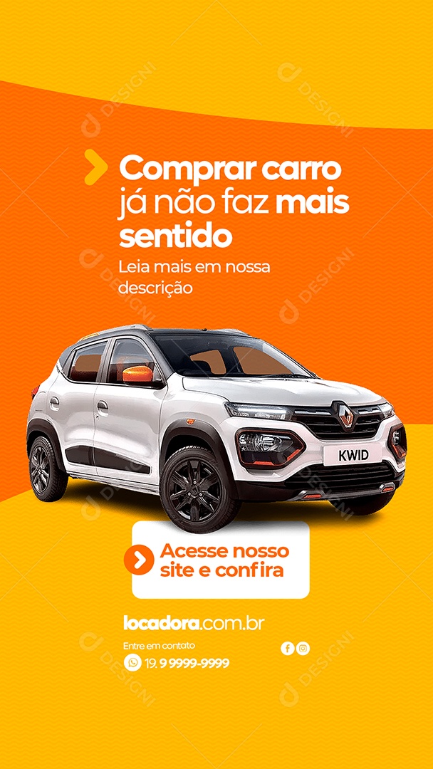 Story Compra Carro já não faz mais sentido Locadora Social Media PSD Editável