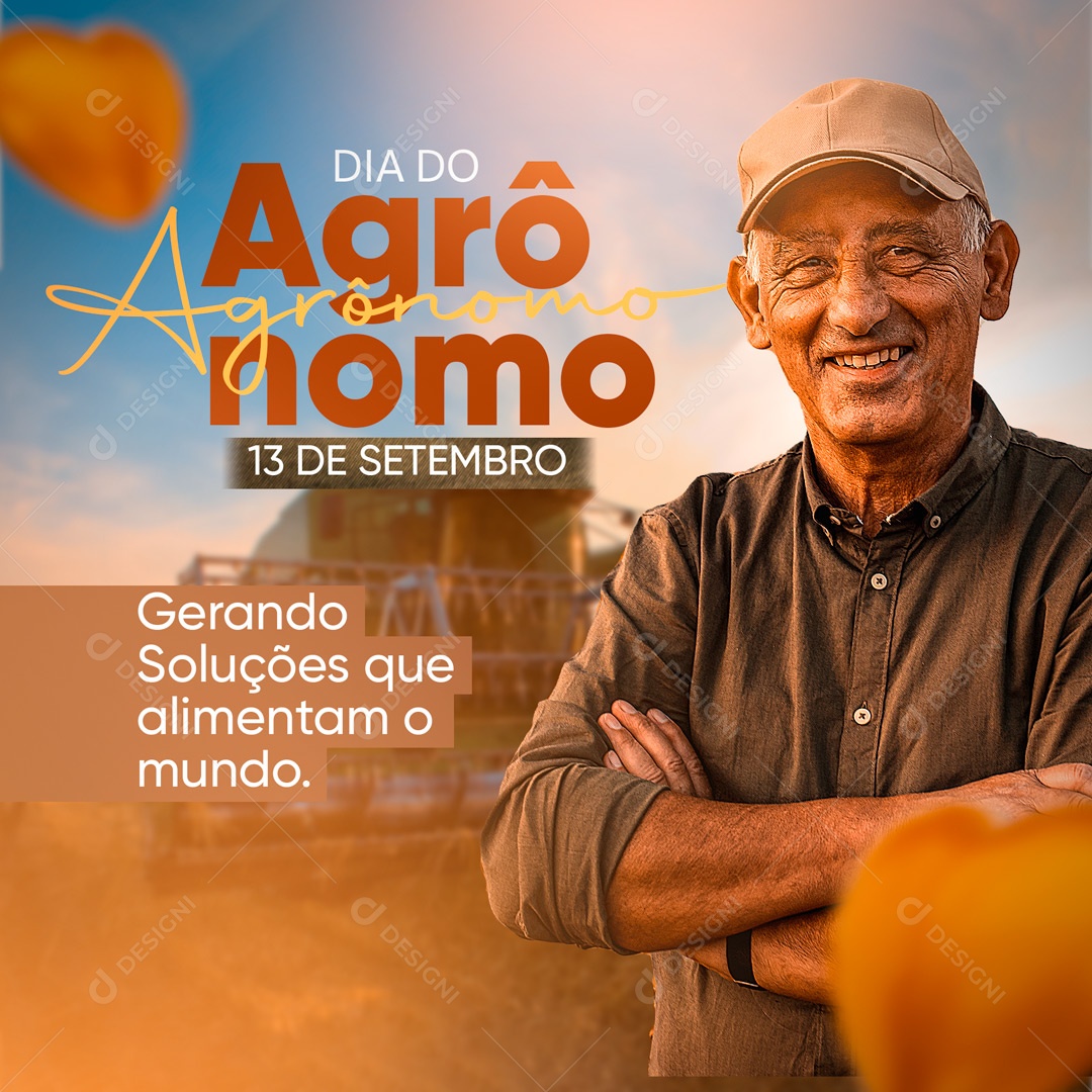 Dia do Agrônomo Gerando Soluções que Alimentam o Mundo Social Media PSD Editável