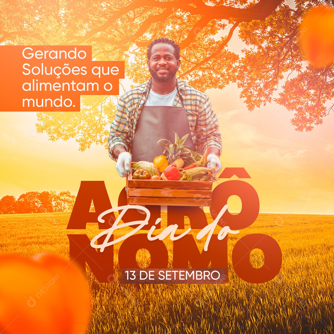 Dia do Agrônomo 13 de Setembro Gerando Soluções que Alimentam o Mundo Social Media PSD Editável