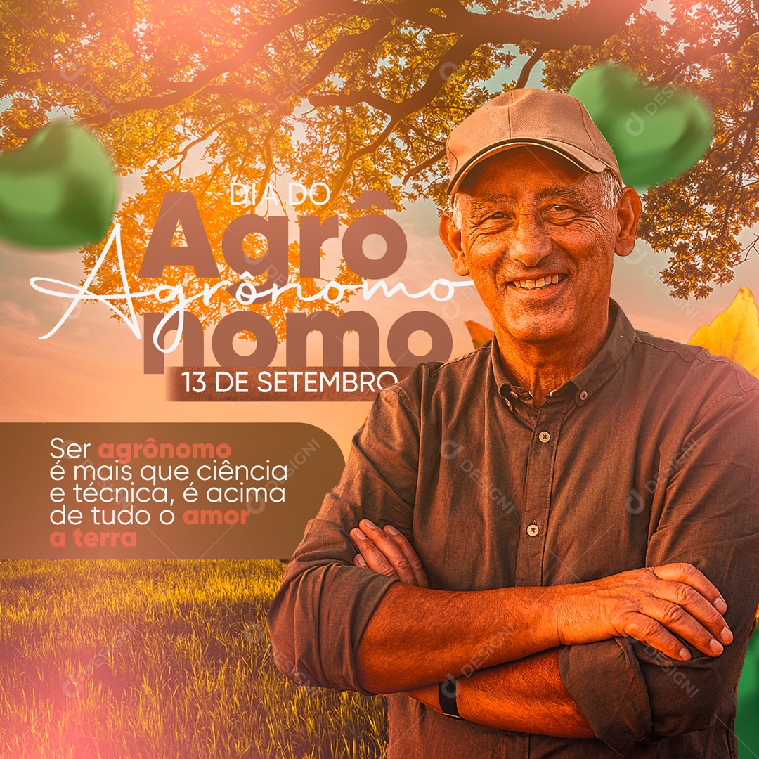 Agronomist's Day September 13th Congratulations Social Media Editable PSD