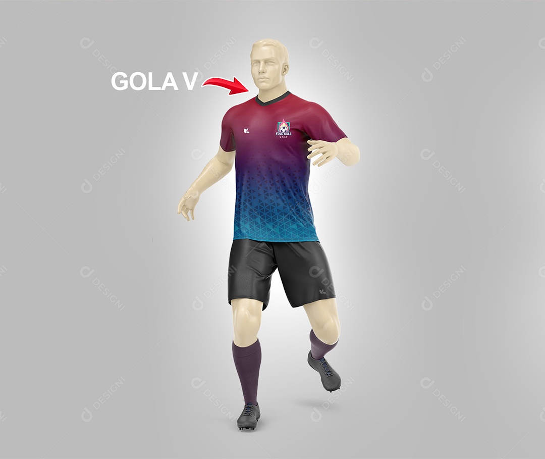 Soccer Uniform Mockup - V-neck PSD