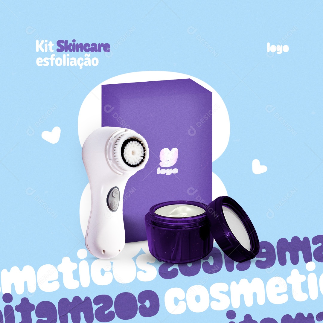 Social Media Cosméticos Kit Esfoliação PSD Editável