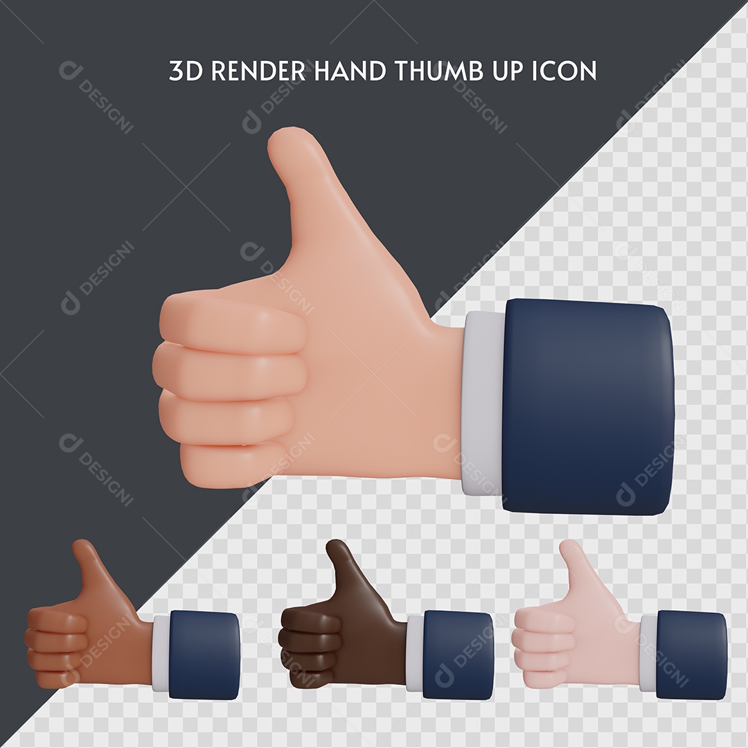 Hands Giving Beauty Sign 3D Illustration for Compositing PSD