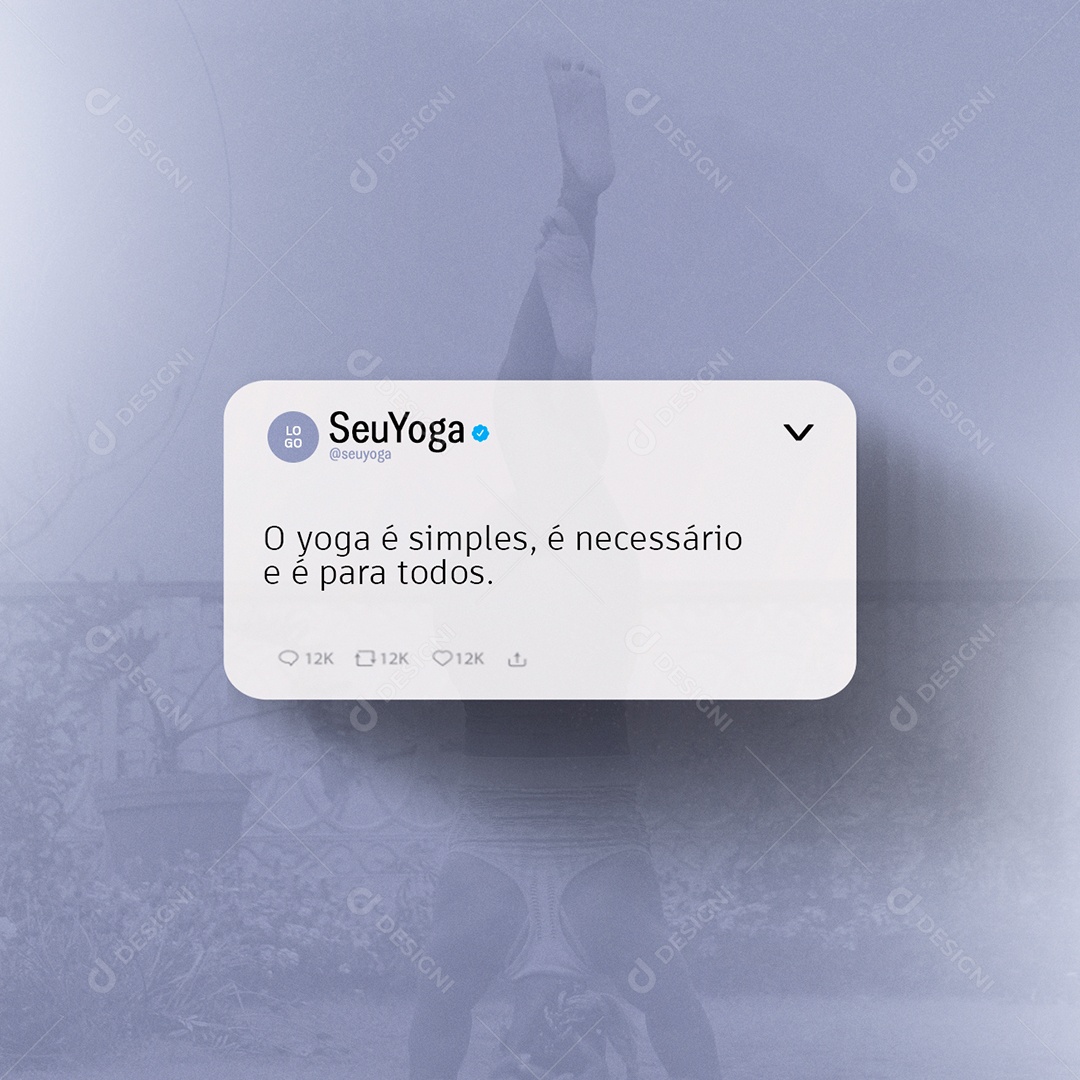 O Yoga é simples é necessário e é para todos Social Media PSD Editável