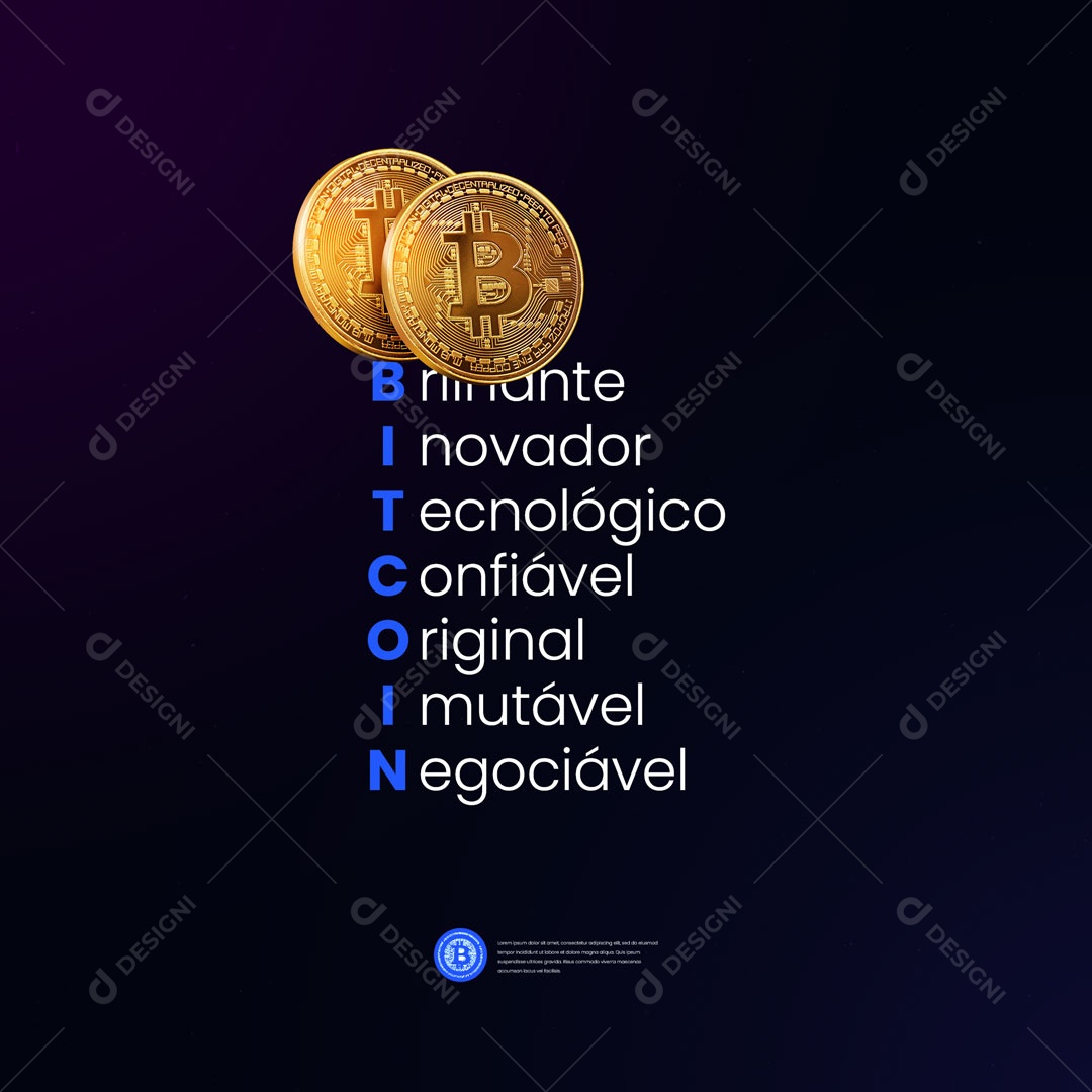 Post Mercado Financeiro Bitcoin Social Media PSD Editável